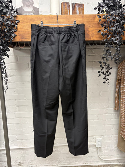 Givenchy by MMW Elasticated Waistband Black Pleated Straight Leg Trousers