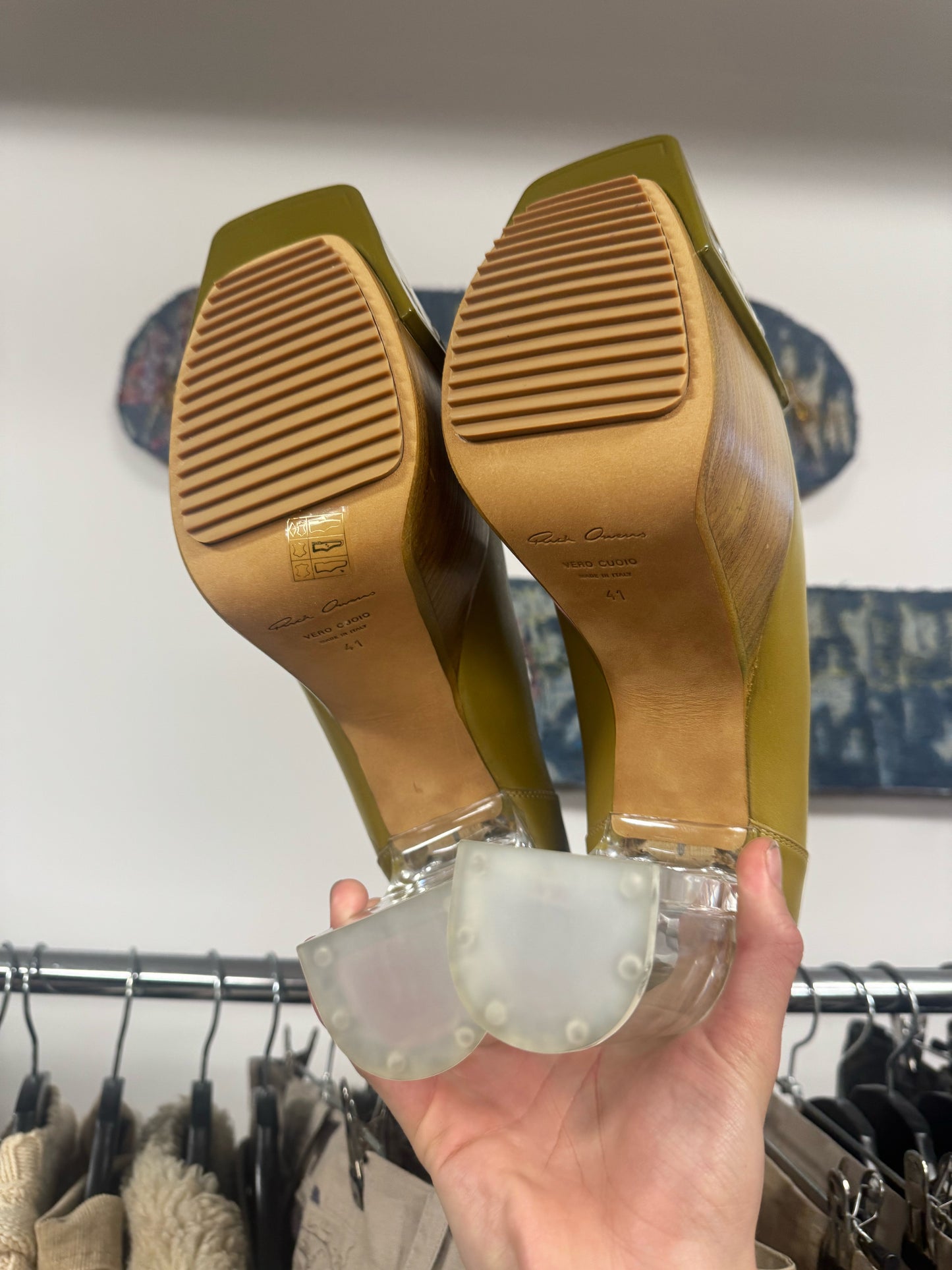 Rick Owens ‘Sulphate’ Green Grill Kiss Heels