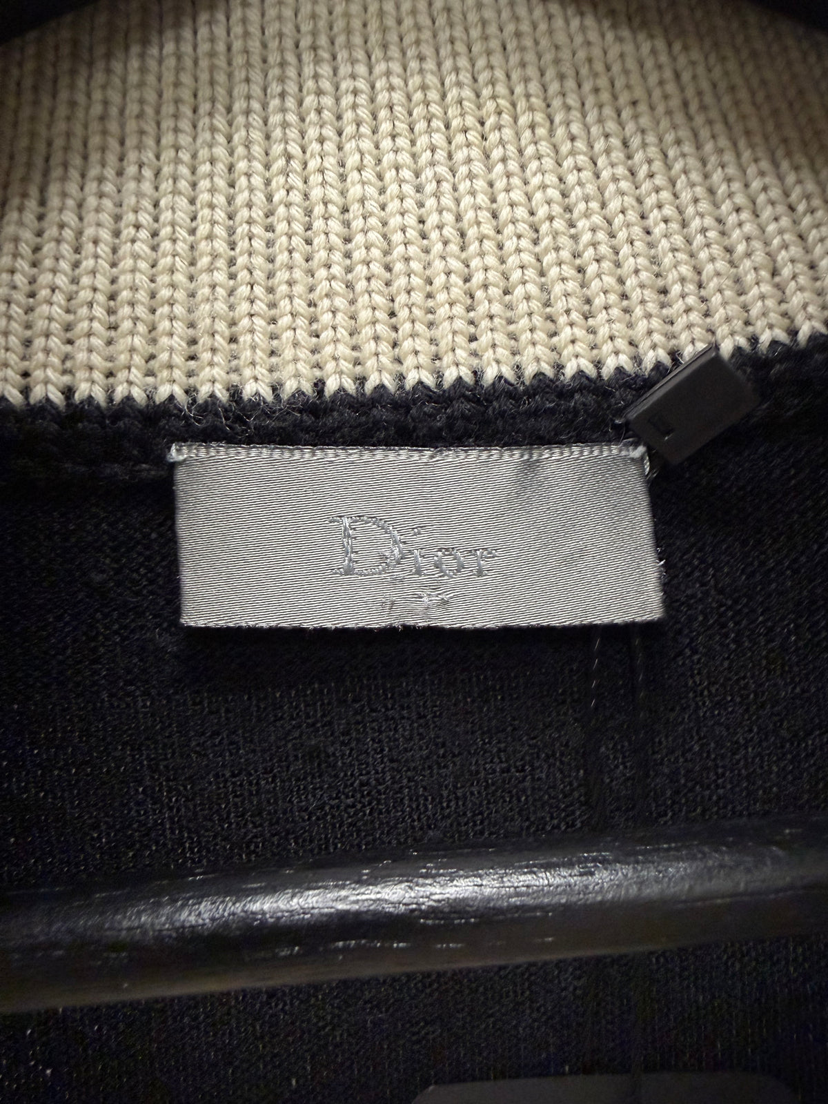 AW2009 Dior Homme ‘Angles’ Black Asymmetrical Collar Ribbed Knit
