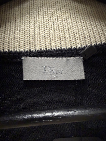 AW2009 Dior Homme ‘Angles’ Black Asymmetrical Collar Ribbed Knit