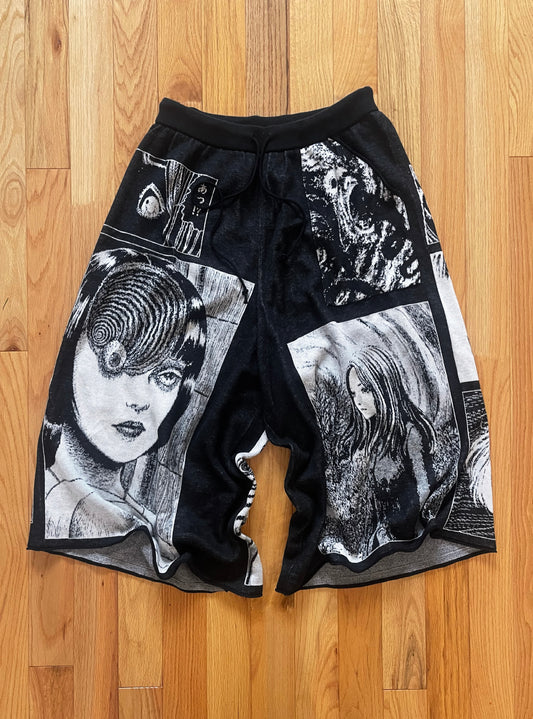 AW2020 Yohji Yamamoto x Junji Ita ‘Uzumaki’ Jacquard Shorts