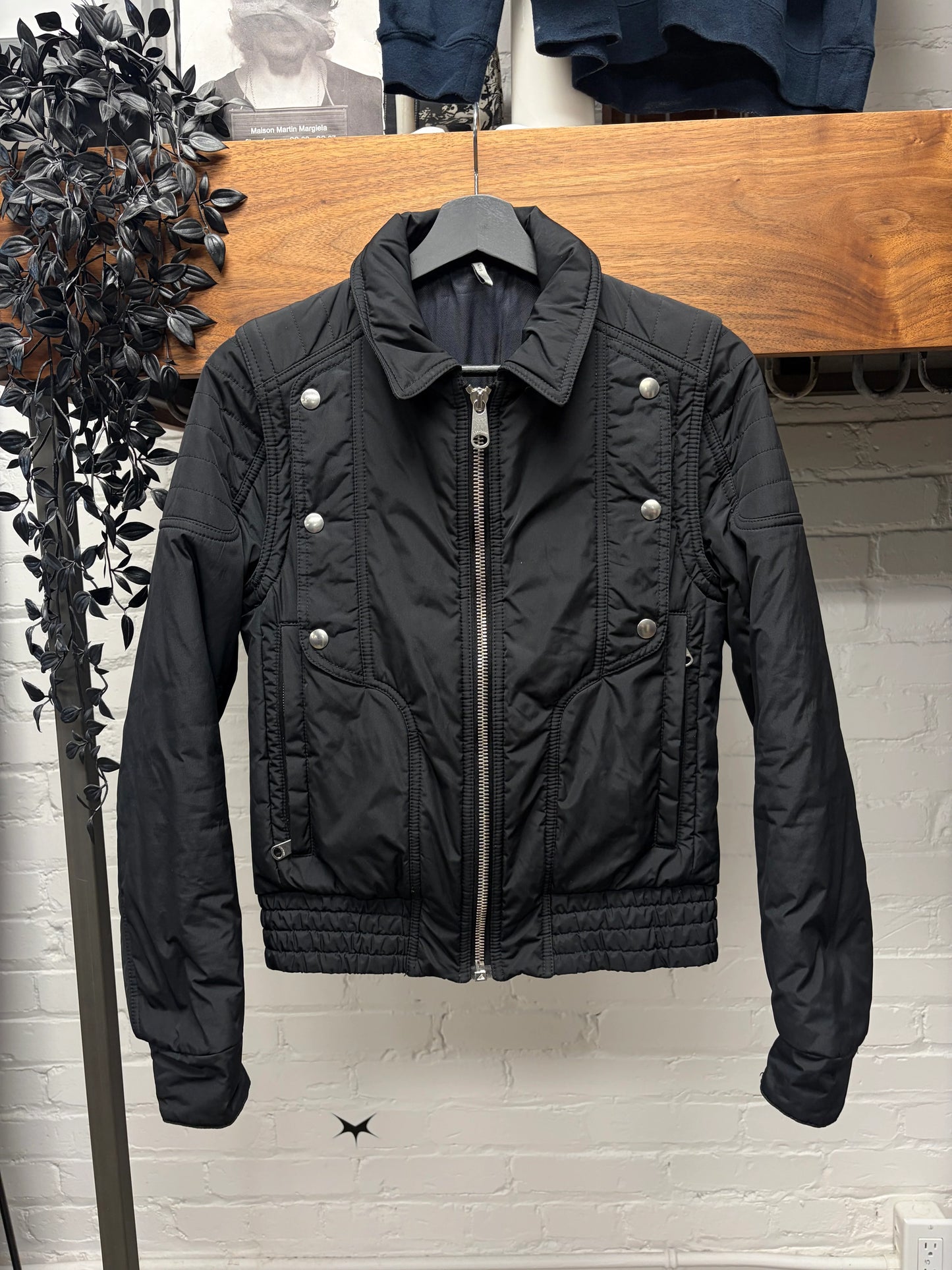 AW2008 Dior Homme Lumiere du Nord’ Black Collared Button Snap Jacket