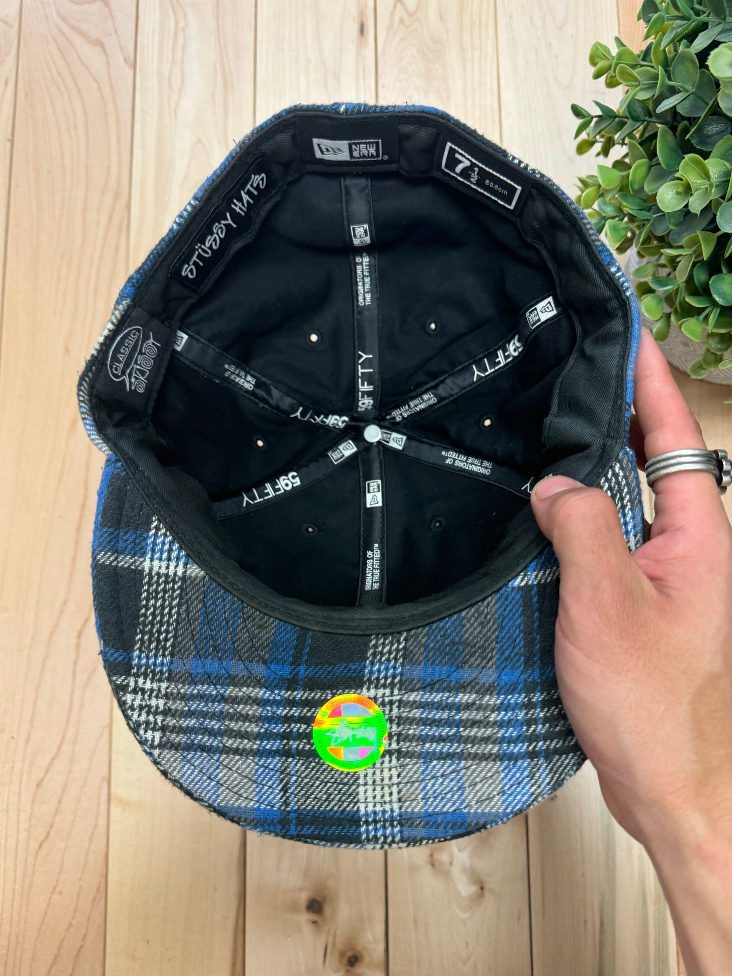 2000s Stussy Wool Plaid Fitted Hat