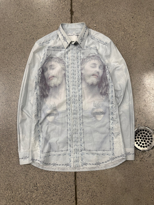 SS2016 Givenchy ‘Jesus in Thorns’ Button Up Shirt