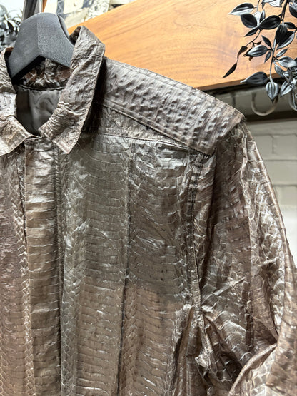 SS2016 Rick Owens Genuine Python Leather ‘Cyclops’ Collared Button Up Shirt