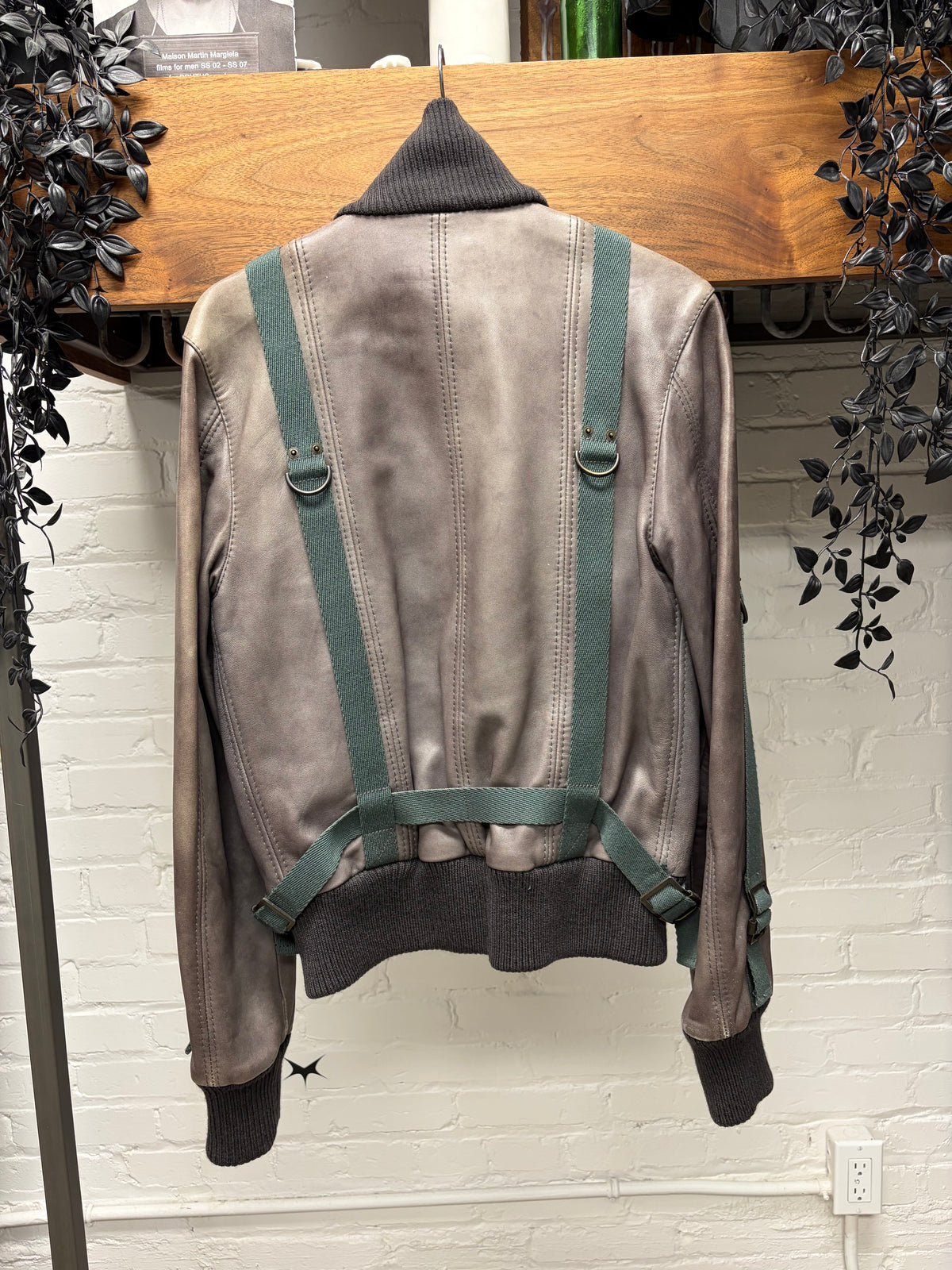AW2003 Dolce & Gabbana Faded Lambskin Leather Bondage Strap Jacket
