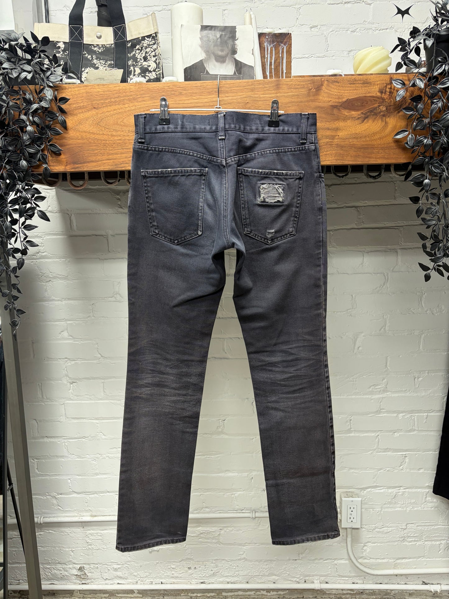 Dolce & Gabbana Washed Black Slim Cut Denim