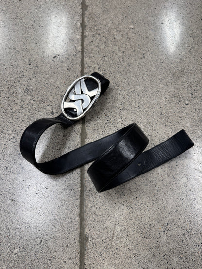Vintage YSL Silver ‘Spellout’ Buckle Belt