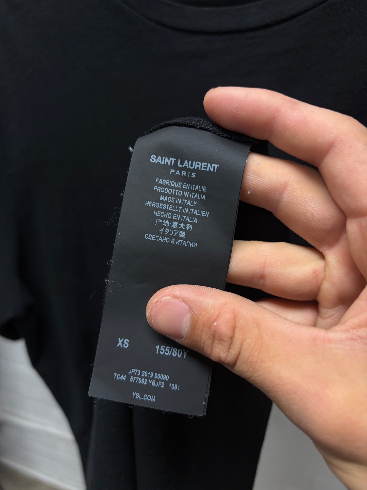 2019 Saint Laurent ‘Stars Box Logo’ Black Short Sleeve Shirt