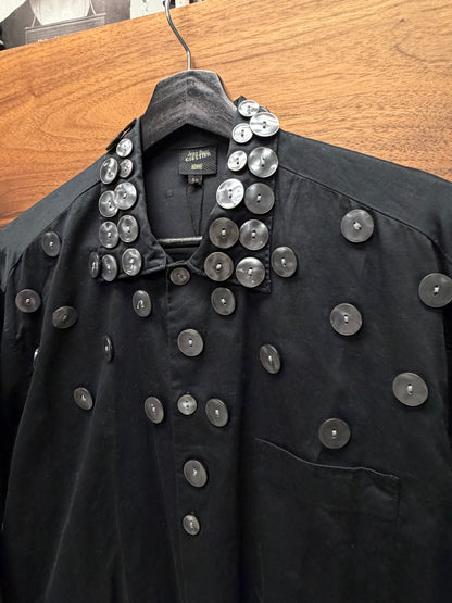 Vintage Jean Paul Gaultier ‘Button Embellished’ Black Button Up Shirt