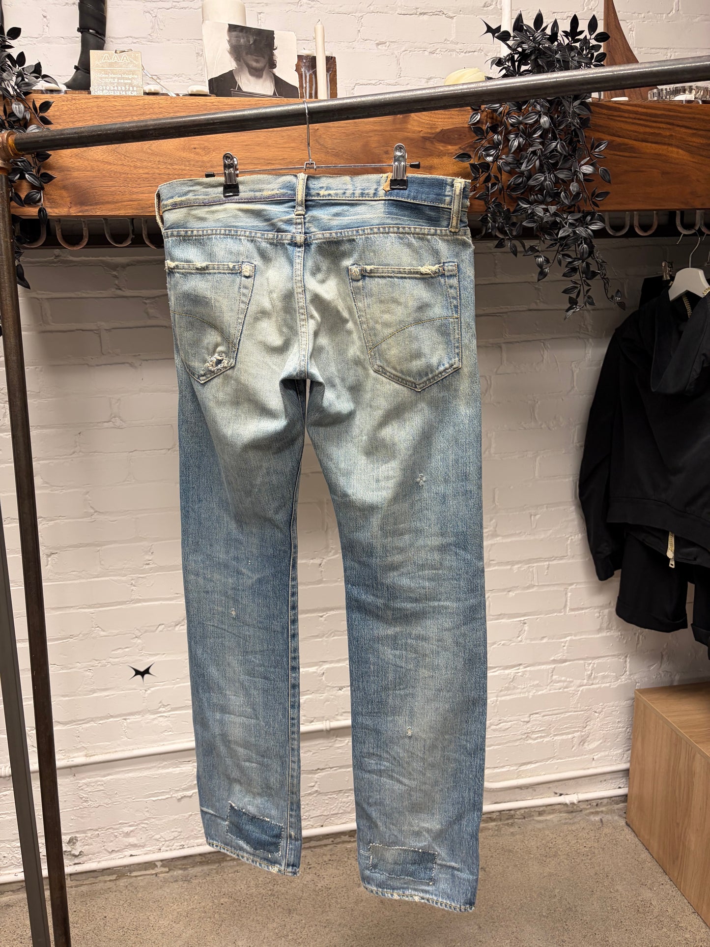 2000s Hysteric Glamour Patch Distressed Dirt Wash Denim