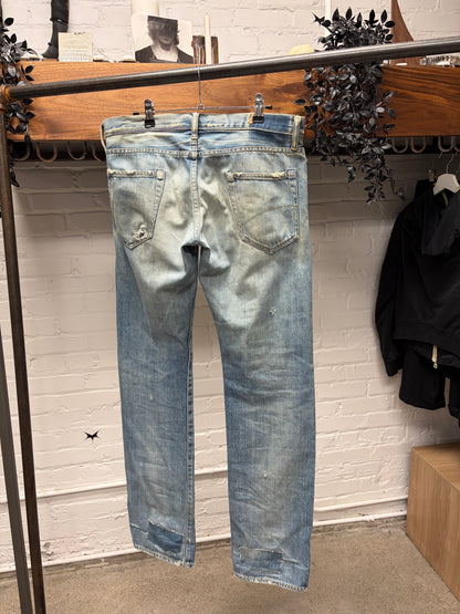 2000s Hysteric Glamour Patch Distressed Dirt Wash Denim