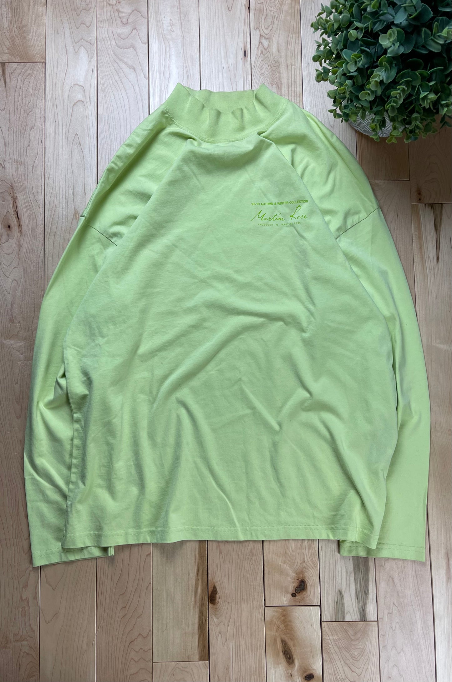 Martine Rose Dust Green Logo Long-Sleeve Shirt