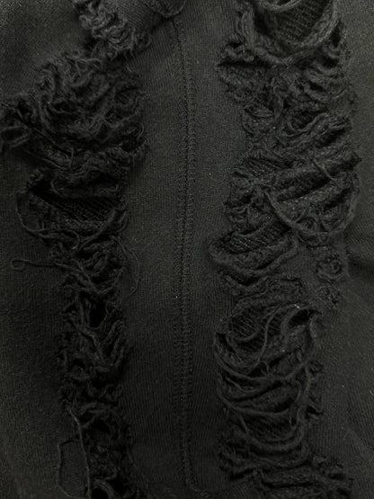 Mihara Yasuhiro Distressed Black Pullover Hoodie