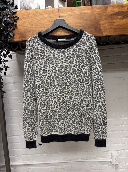 AW2015 Saint Laurent by Hedi Slimane Dark Green ‘Babycat’ Leopard Pattern Sweater