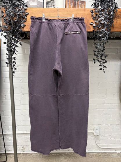 2024 Maison Margiela Distress/Repaired Dark Purple Wide Leg Sweatpants