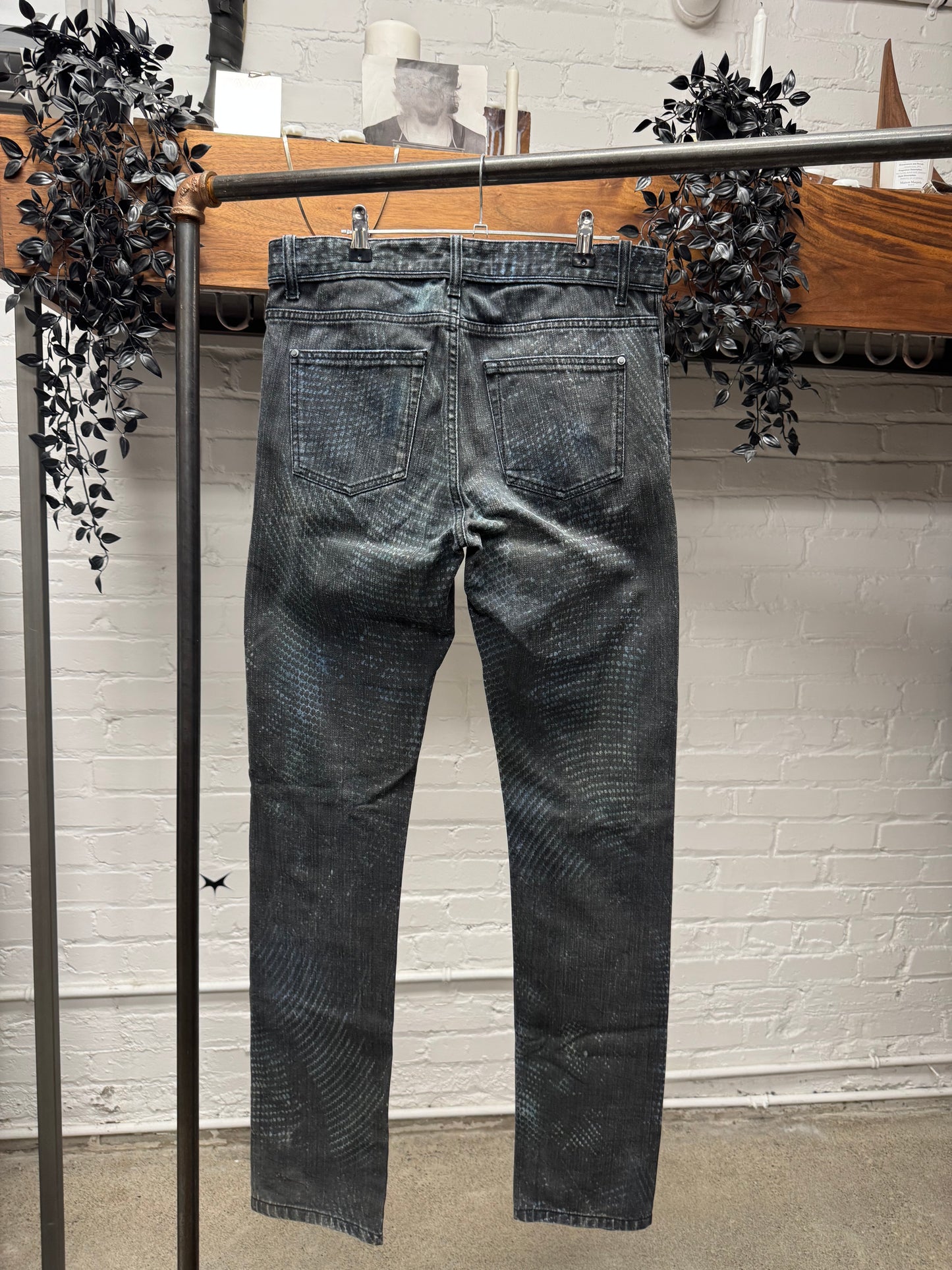 2013 Balenciaga ‘Scale Print’ Black Skinny Jeans