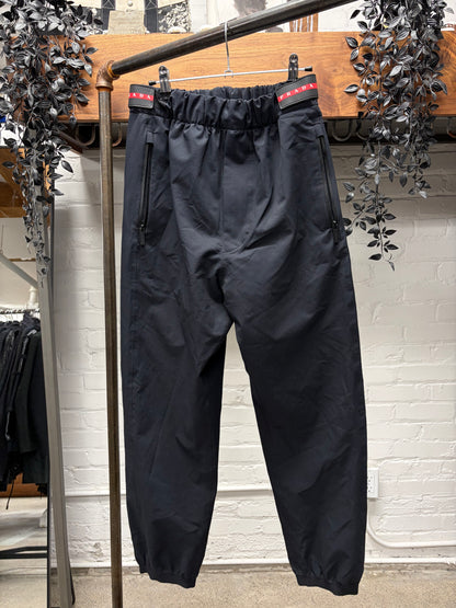 Prada Sport Elasticated Waistband Black Nylon Ski Pants