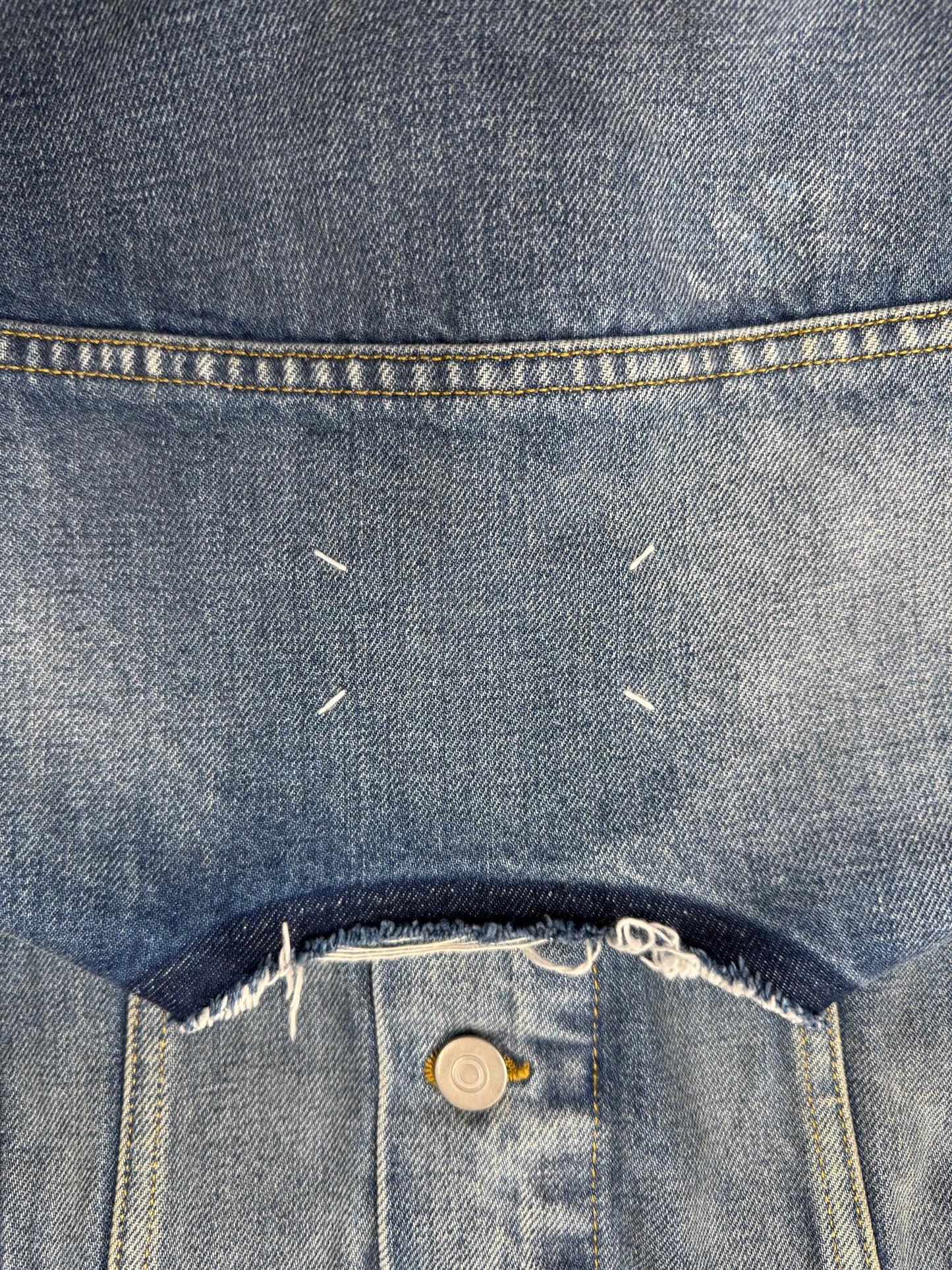 AW2022 Maison Margiela ‘Collarless’ Denim Trucker Jacket