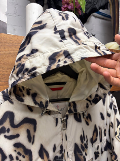 Moncler 1952 ‘Jau’ Leopard Print Zip-Up Hooded Windbreaker Jacket