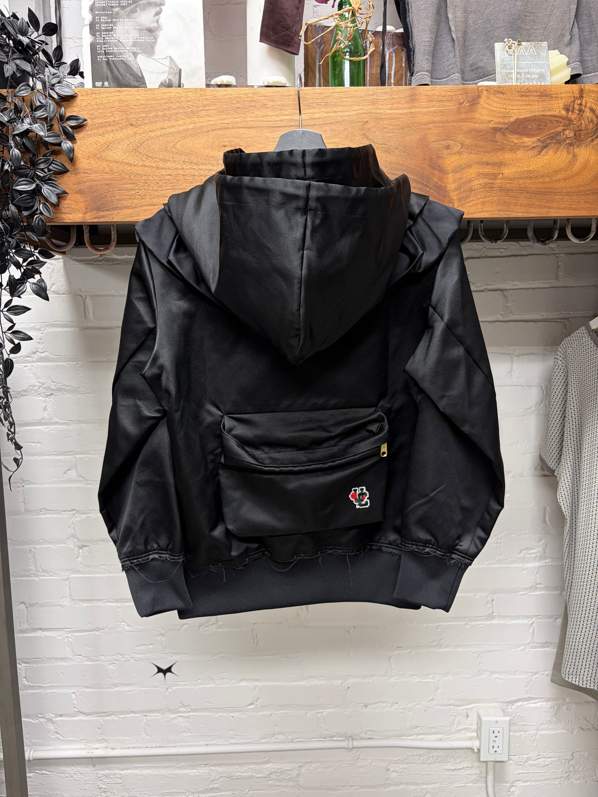 AW2018 Undercover Silk 'Raw Edge' Double Hood Hoodie with Built in Pockets