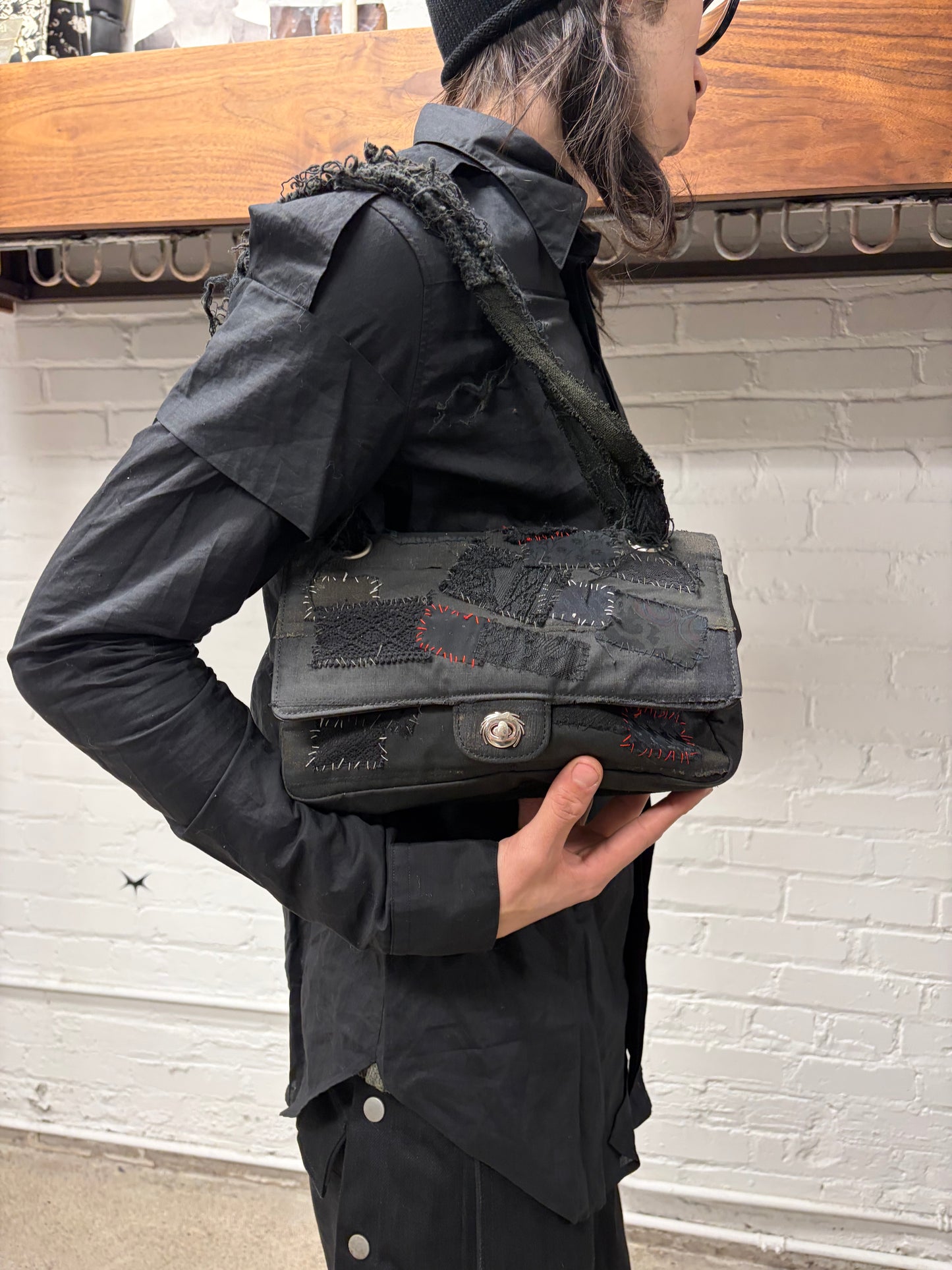 SS2003 Undercover ‘Scab’ Chanel ‘Boy Bag’ Style Patch Repaired Purse