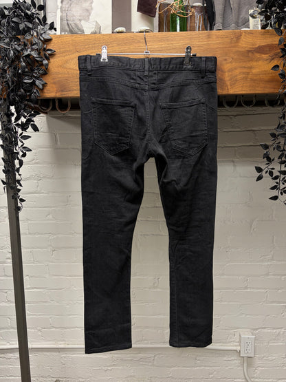 AW2014 Saint Laurent by Hedi Slimane 'DO2' Distressed Black Knee Blowout Skinny Jeans