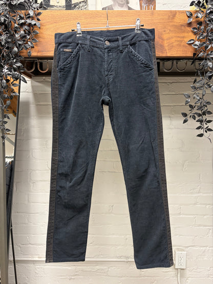 Vintage Gucci Brown Side Stripe Raw Blue Skinny Jeans