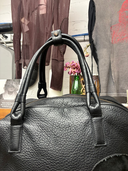 AW2014 Yohji Yamamoto Pour Homme ‘Skull Head’ Black Leather Top Handle Bowling Bag