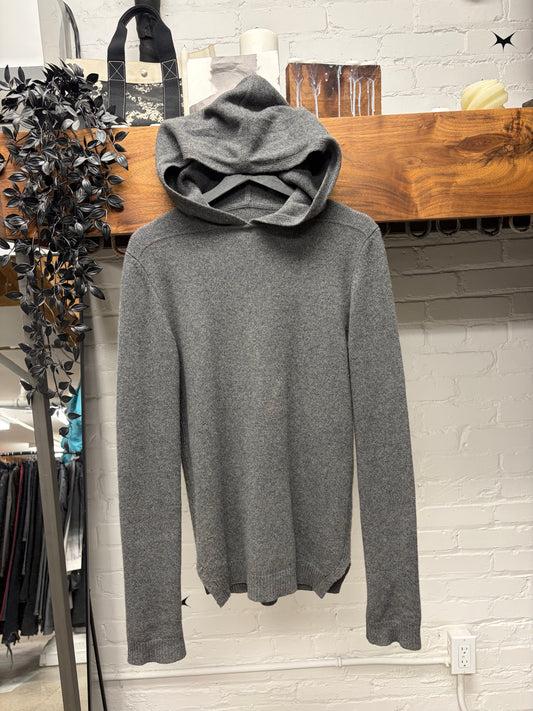 AW2020 Rick Owens ‘Performa’ Grey Cashmere Pullover Hoodie