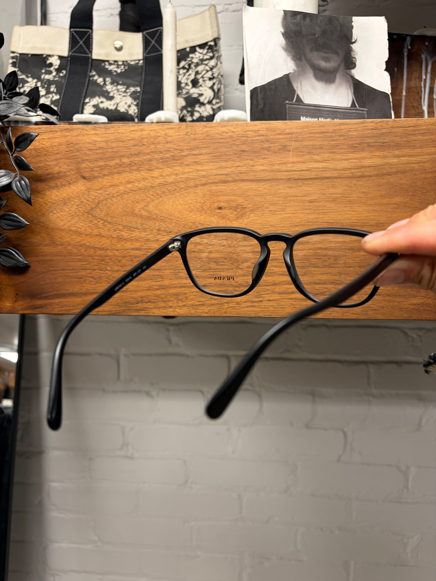 Prada Rounded Shape Black  Optical Glasses Frames