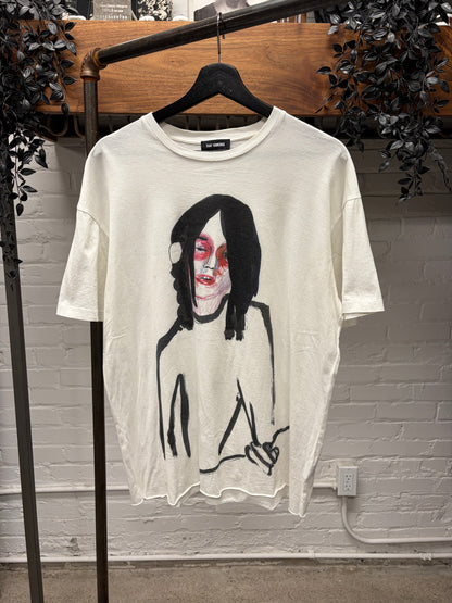AW2015 Raf Simons ‘Guitar Boy’ White Graphic T-Shirt