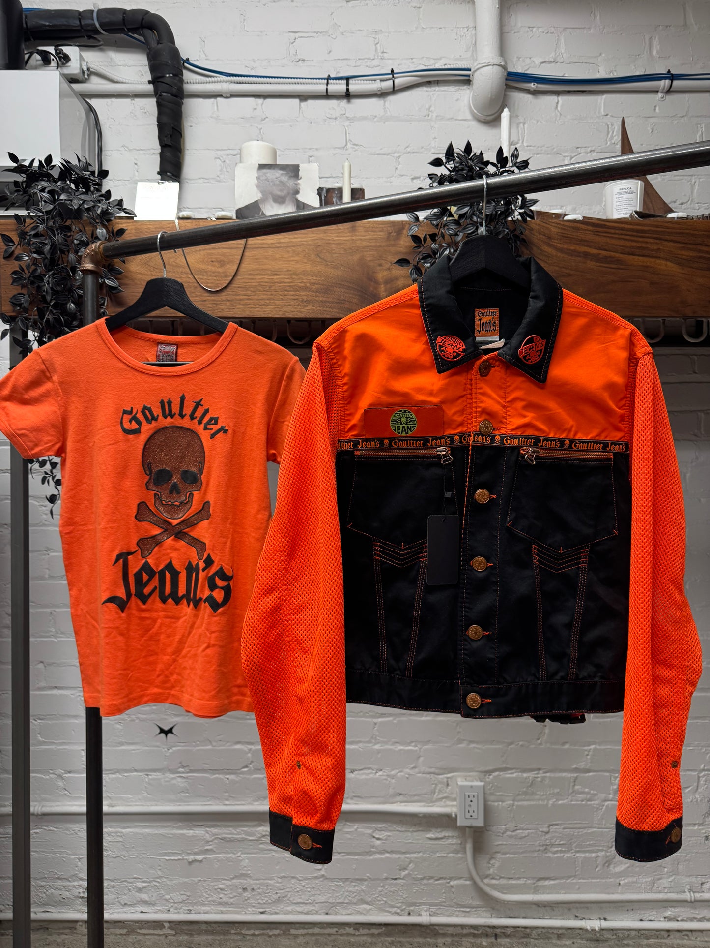 Vintage 90s Jean Paul Gaultier Mesh/Denim Hybrid Trucker Jacket