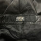 Vintage Versace Calfskin Leather Medusa Logo Flared Leather Pants