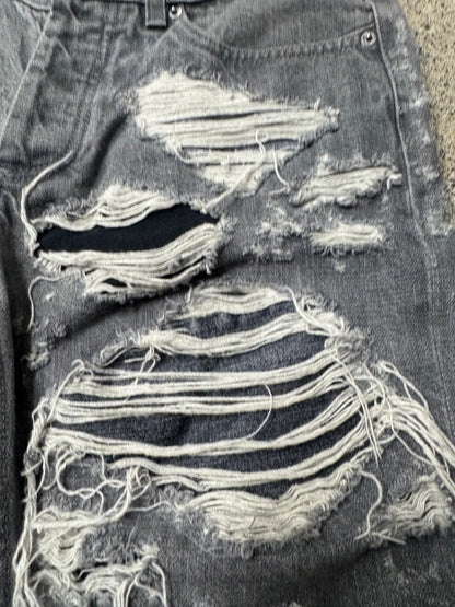 Vintage Helmut Lang Thrash Distressed Blowout Denim