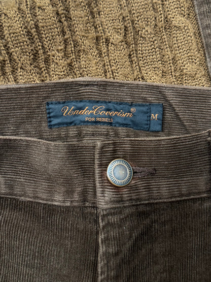 AW2002 Undercover ‘Witches Cell Division’ Hybrid Corduroy/Knit Flared Pants