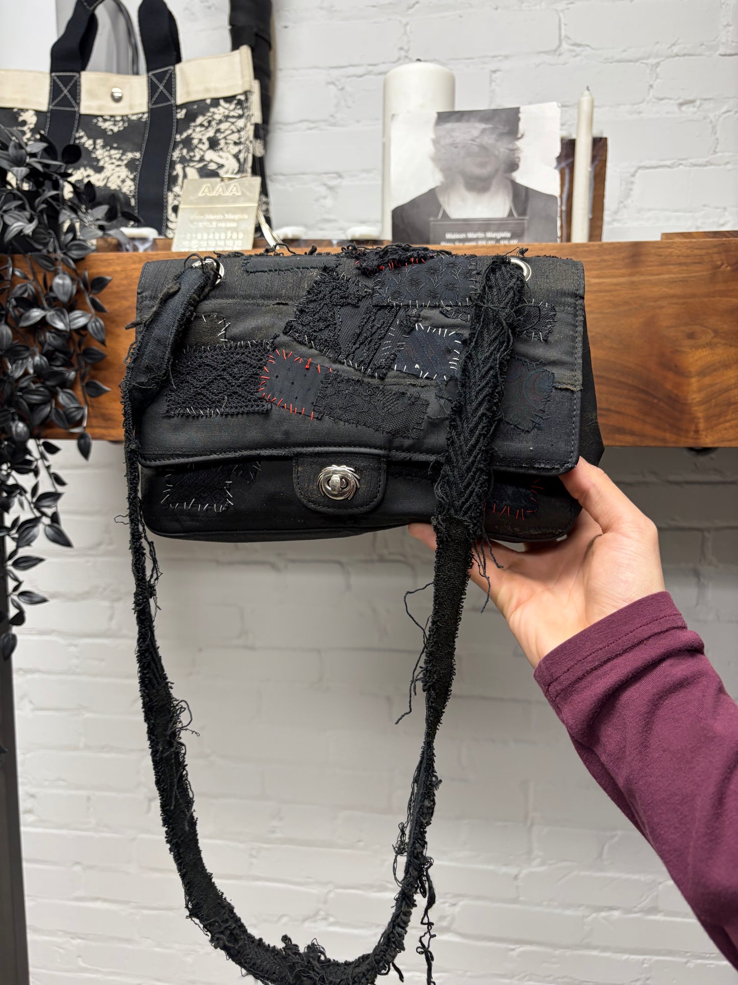 SS2003 Undercover ‘Scab’ Chanel ‘Boy Bag’ Style Patch Repaired Purse