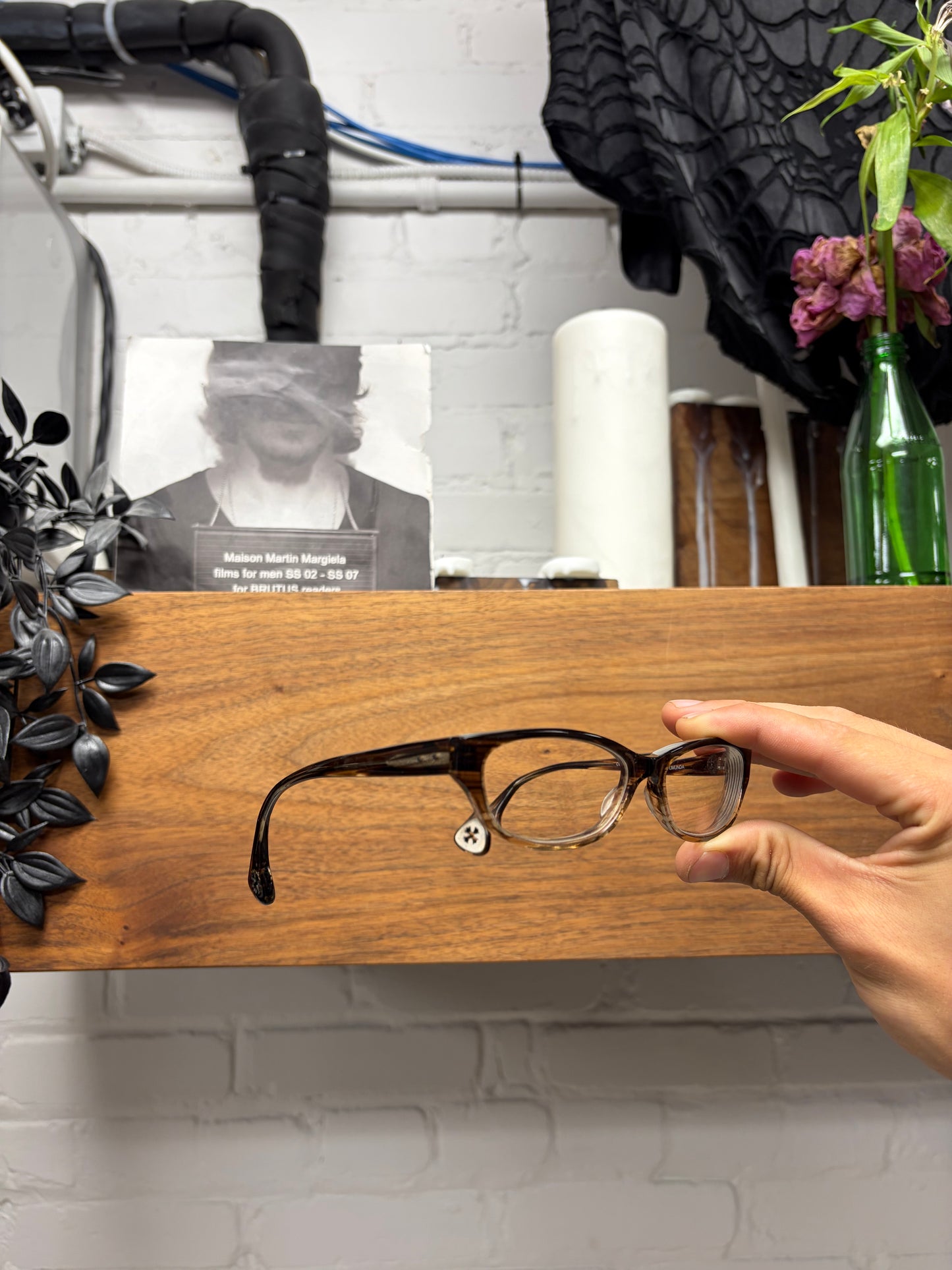 Chrome Hearts ‘Humunda’ Brown Tortoiseshell/ .925 Silver ‘Fleur de Lis’ Rounded Cat Eye Glasses