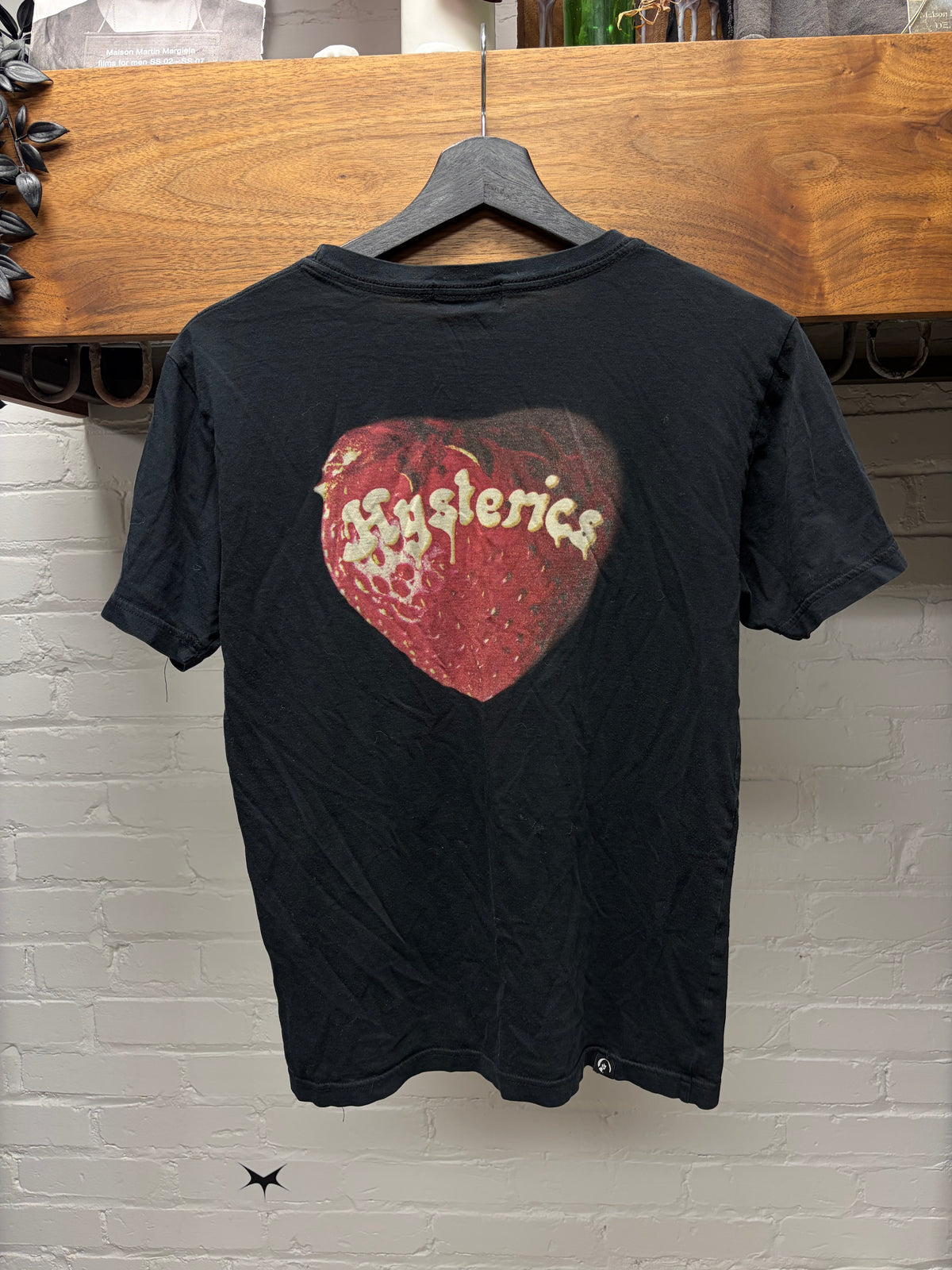 Hysteric Glamour ‘Strawberry Skull’ Faded Black Graphic T-Shirt