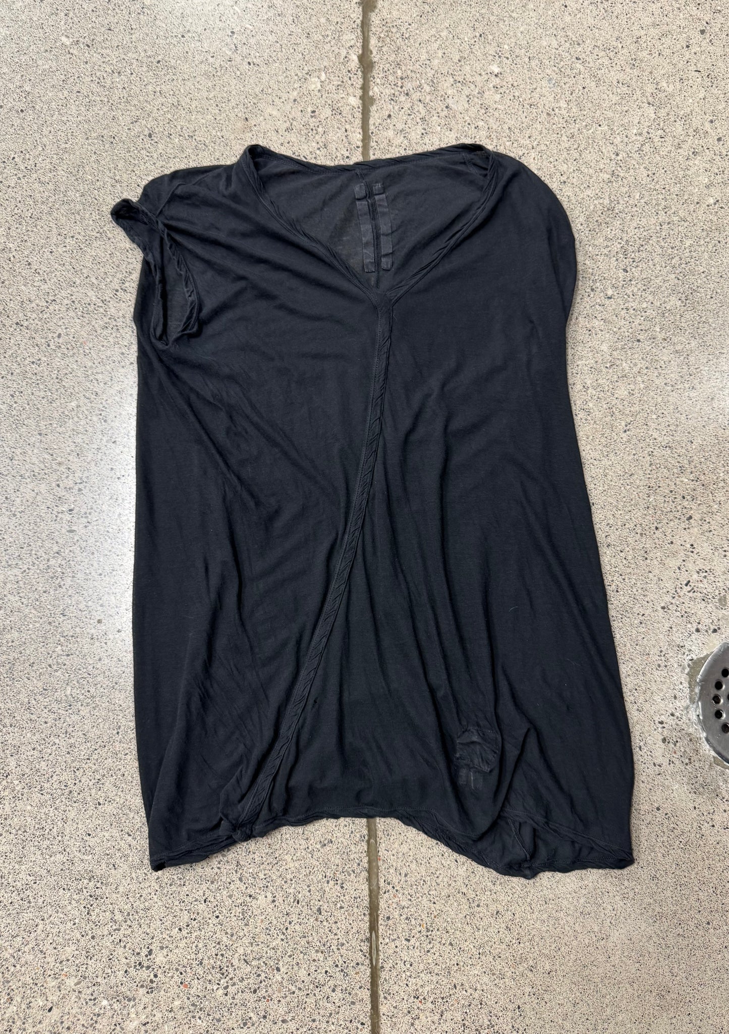 Rick Owens DRKSHDW ‘Baseball Collar’ Black Sleeveless Top