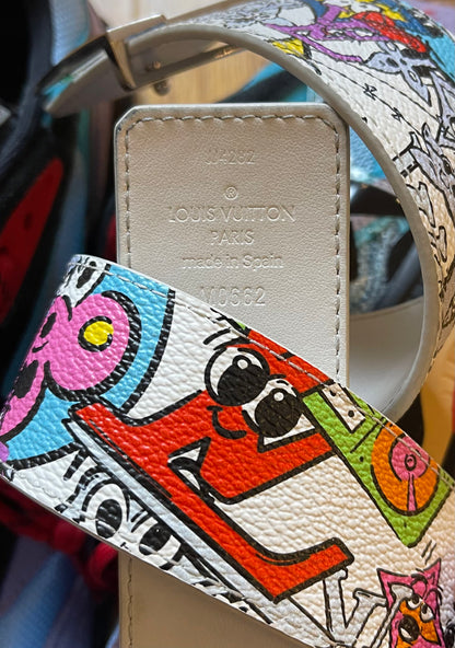 SS2023 Louis Vuitton ‘Caricature Cartoon’ Graffiti Logo Belt