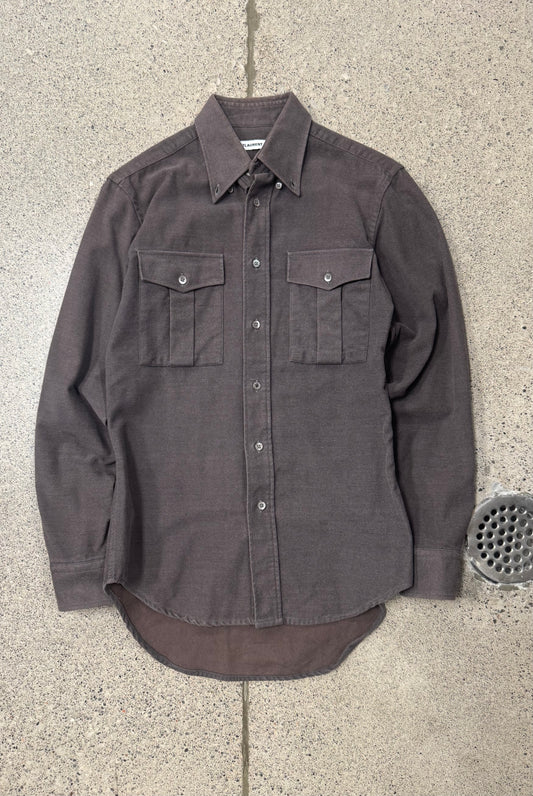 2000s Saint Laurent ‘Jeans’ Blue Label Heavy Wool Button Down Shirt