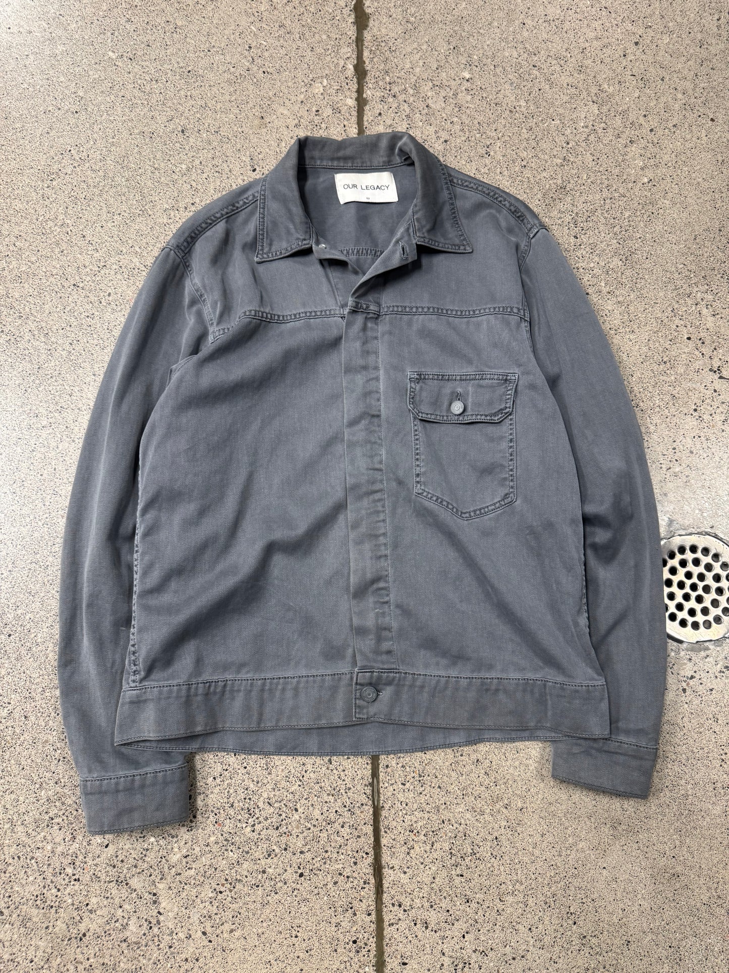 Our Legacy ‘Mono Jacket’ Grey Denim Single Pocket Trucker