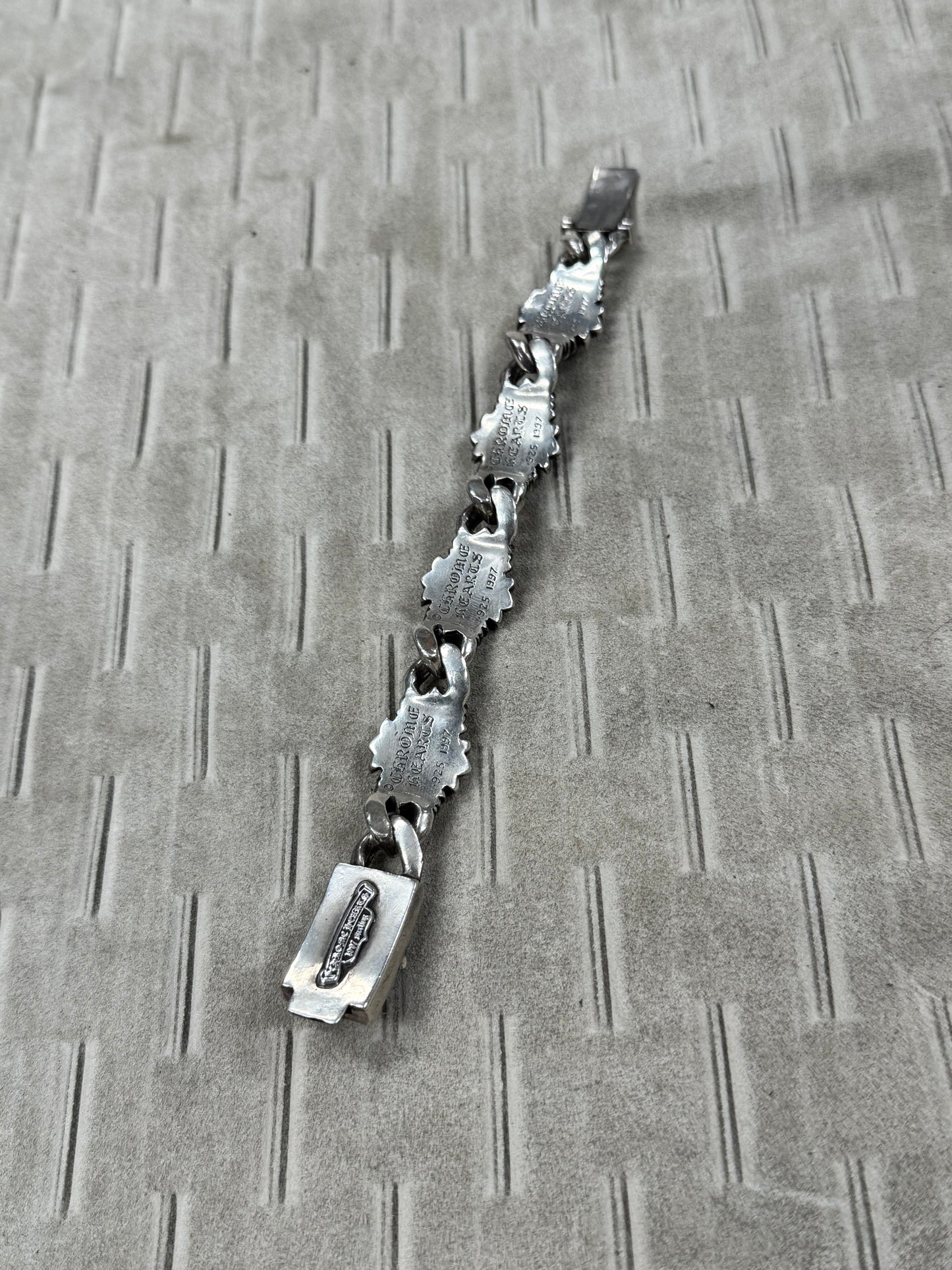 Chrome Hearts ‘Keeper Link’ Solid 925 Silver Cross Bracelet