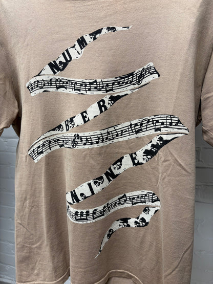 Number (N)ine ‘Musical Composition’ Brown Graphic T-Shirt