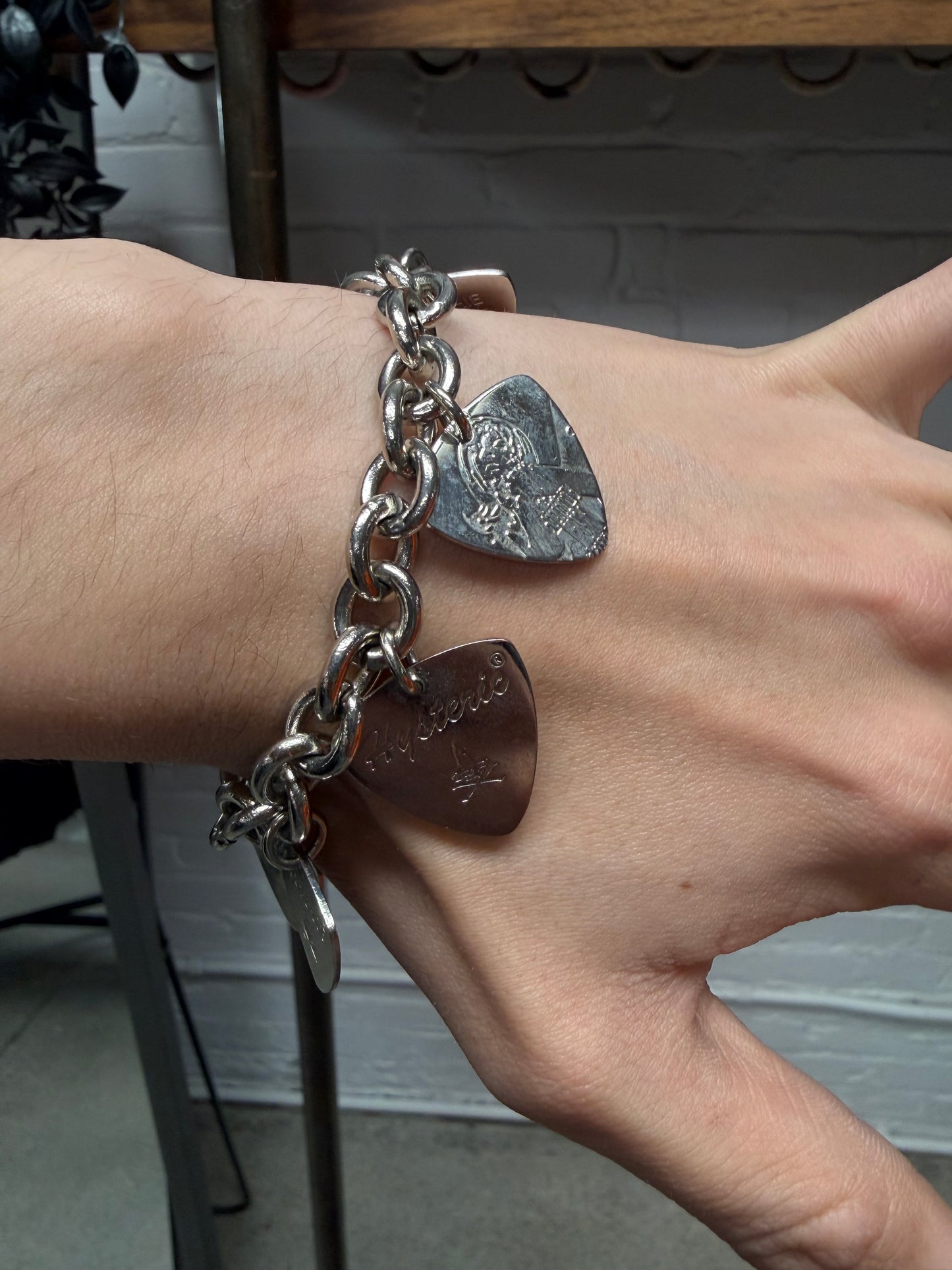 Hysteric Glamour ‘Guitar Pick’ Silver Charm Bracelet