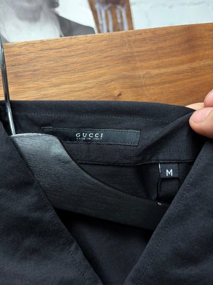 Vintage Gucci ‘Quarter Button’ Black Collared Short Sleeve Polo