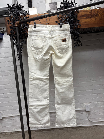 2000s Dolce & Gabbana Low Rise White Flared Denim