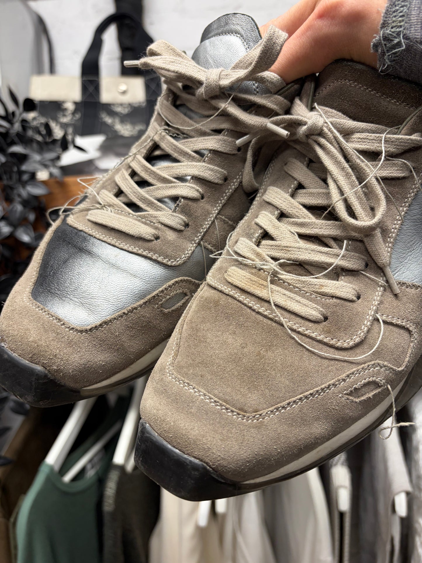 Rick Owens ‘Vintage Runner’ Dust/Grey Low Top Sneakers