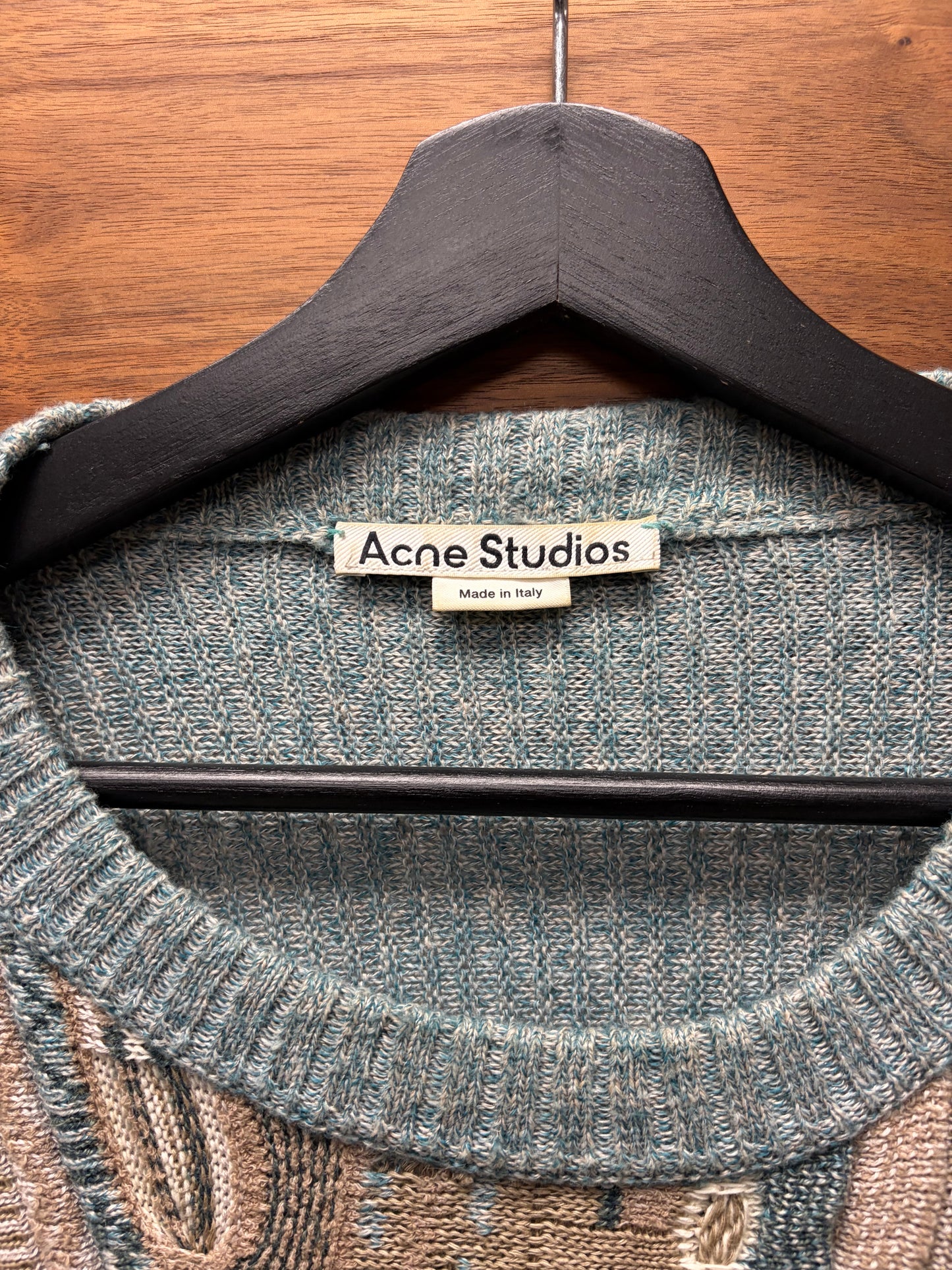 Acne Studios ‘Coogi’ Vintage Inspired Brown/Blue Knit Sweater